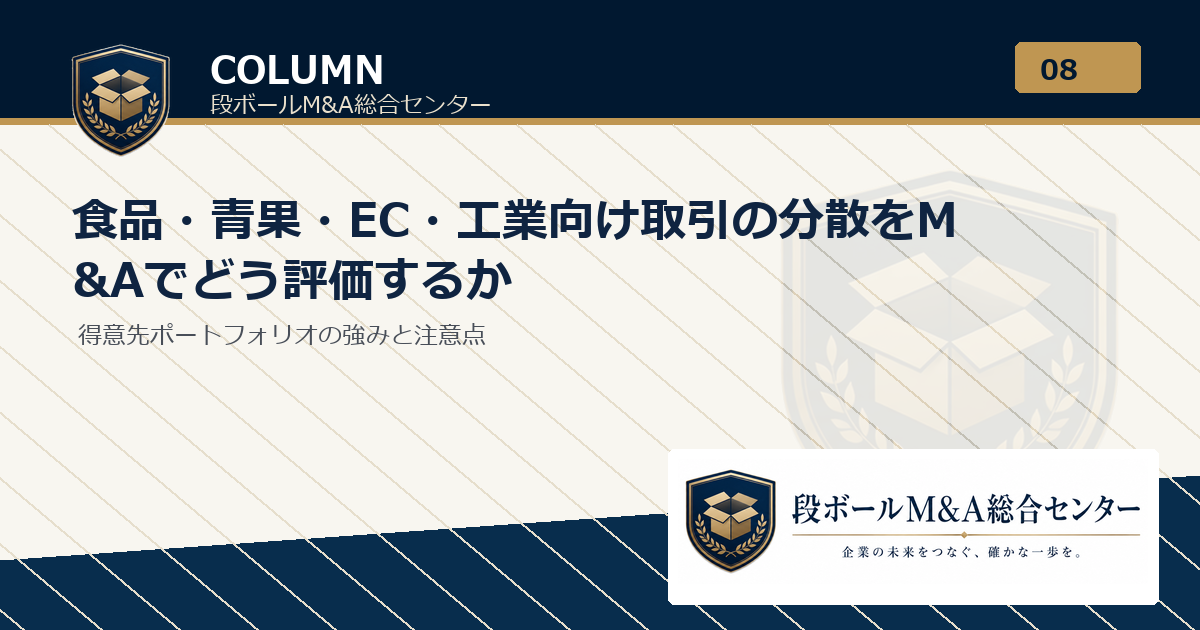 食品・青果・EC・工業向け取引の分散をM&Aでどう評価するか｜段ボールM&A総合センター